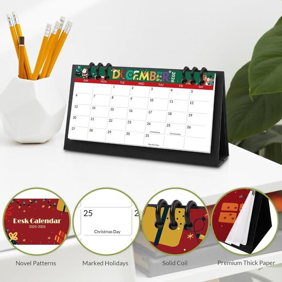 Small 2025-2026, Monthly Desktop Calendar - Runs From January 2025 to December 2 - Picture 2 of 8